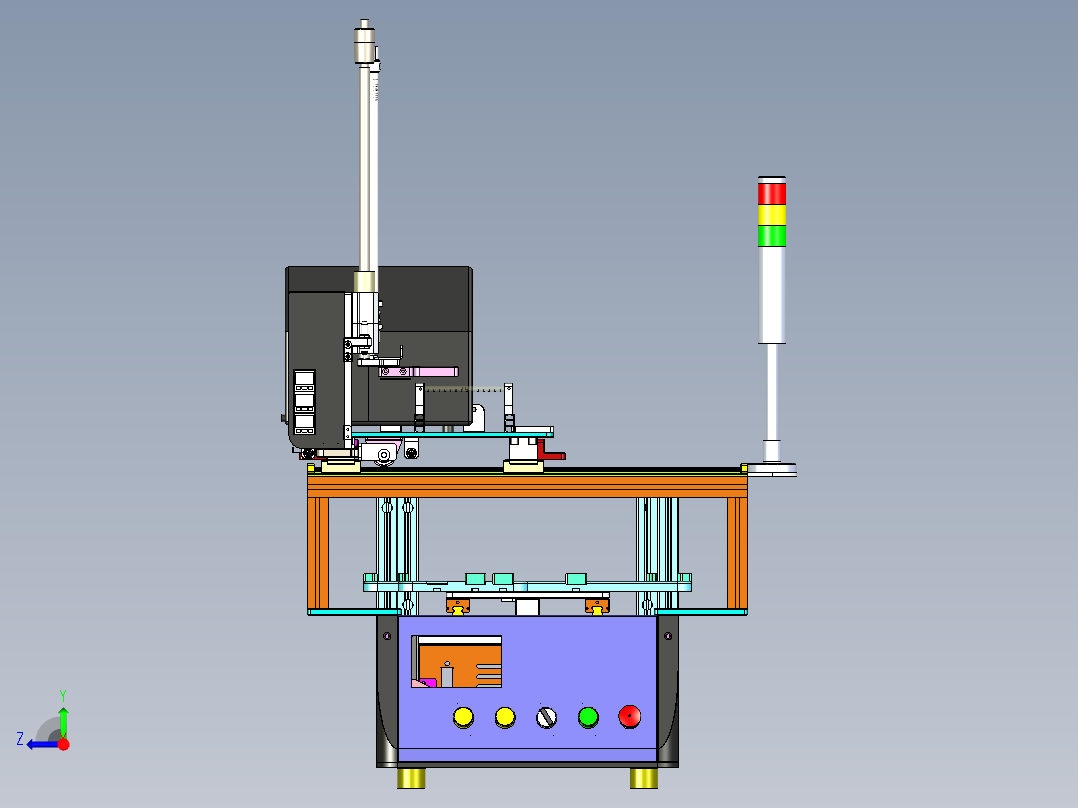 自动打印贴标机右视图
