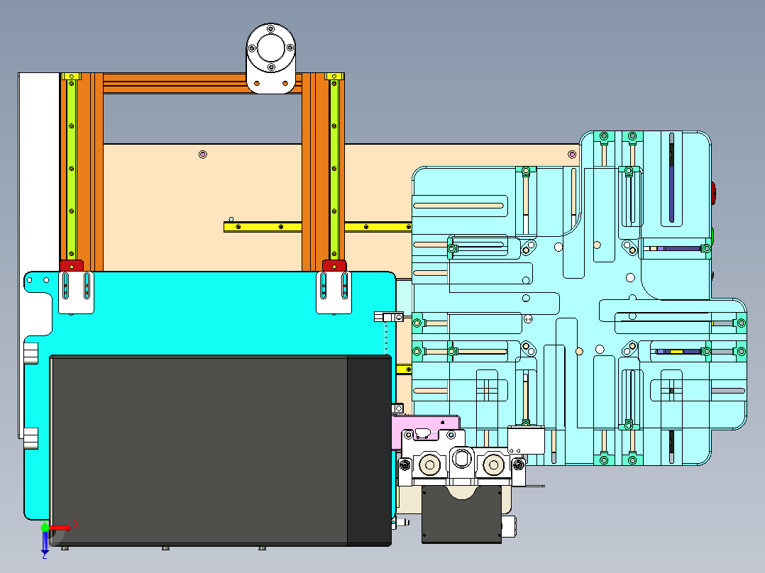 自动打印贴标机俯视图