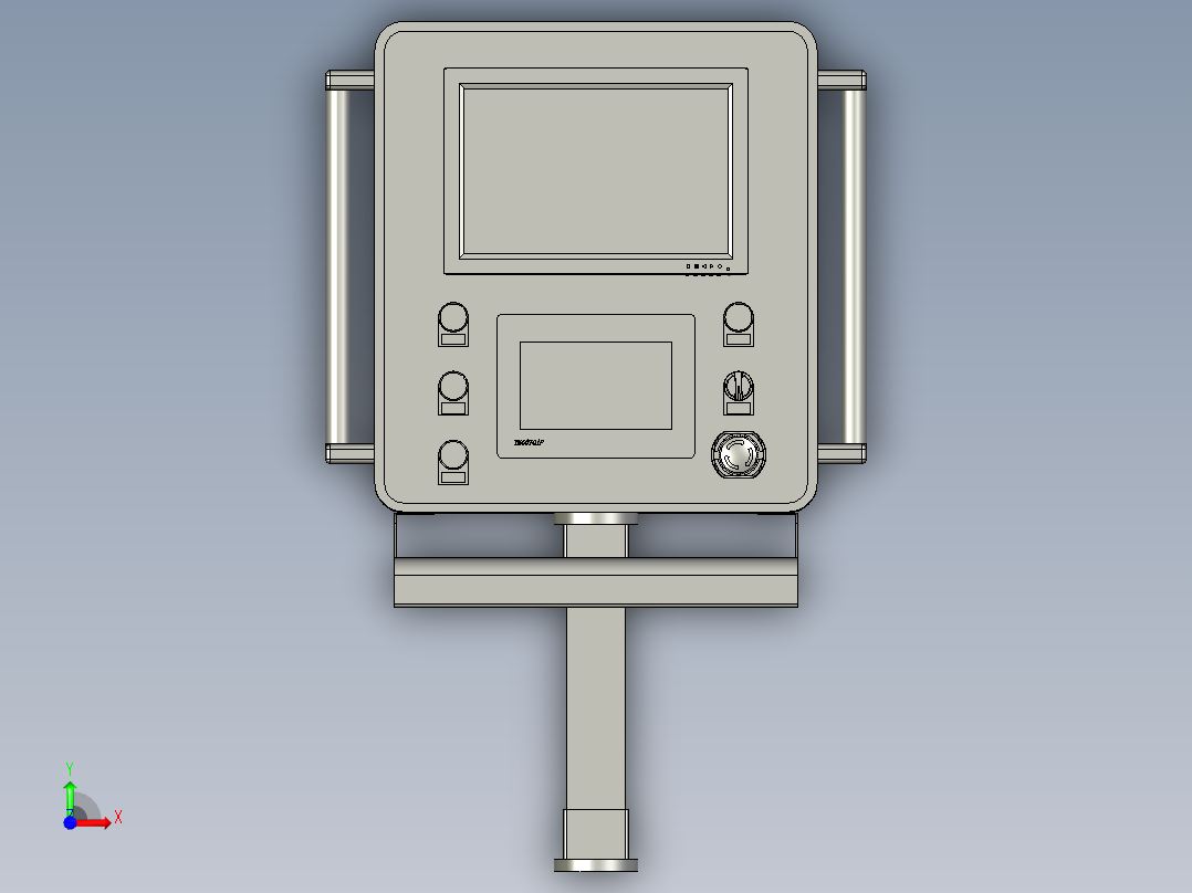 触摸屏+显示器+键鼠套装前视图