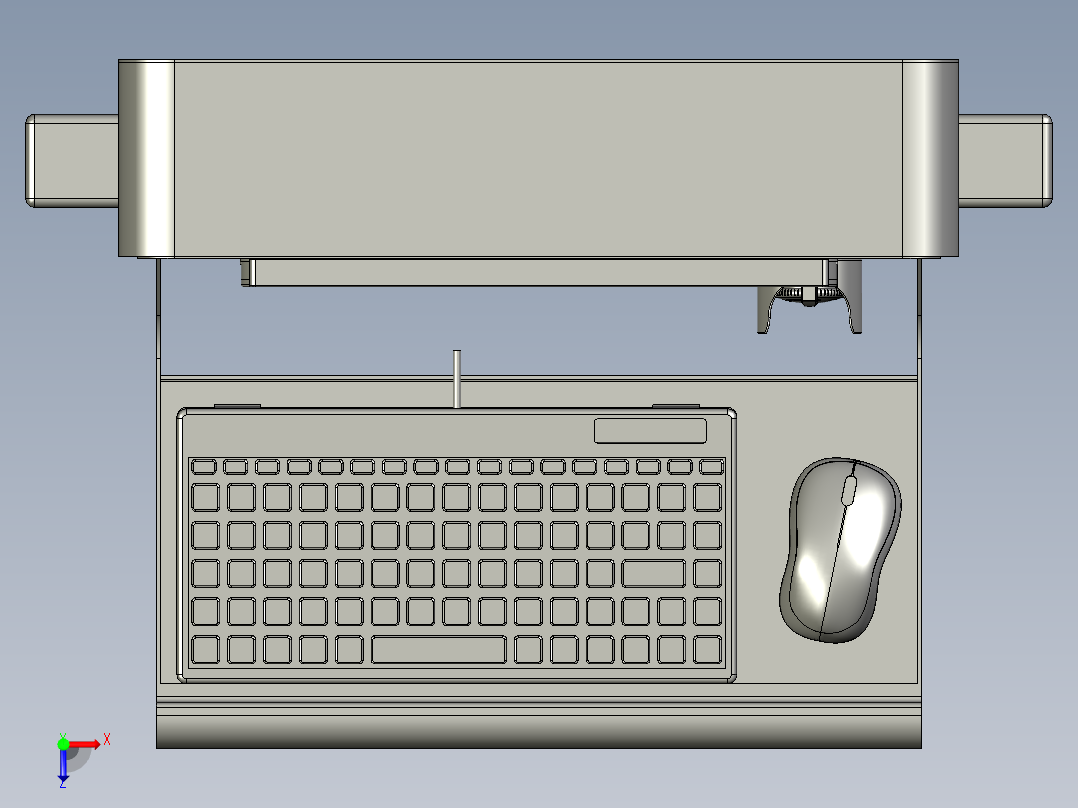 触摸屏+显示器+键鼠套装俯视图