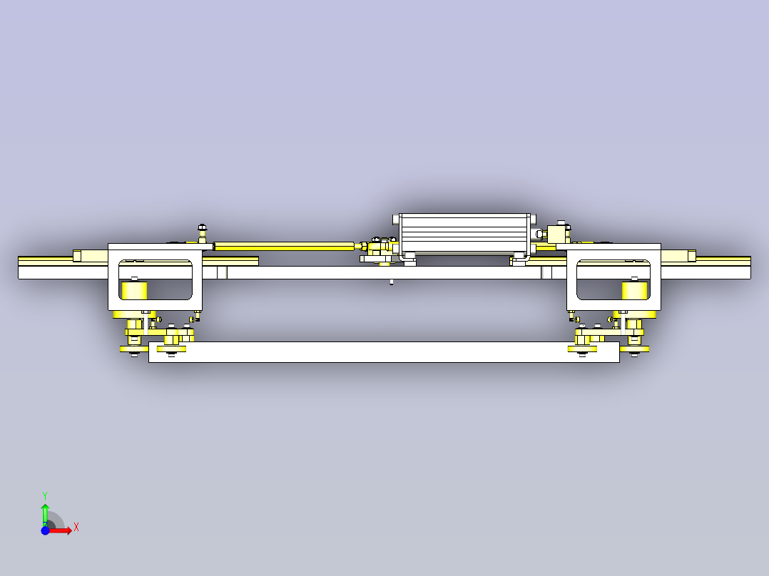 一款托盘定心机构3D图纸前视图