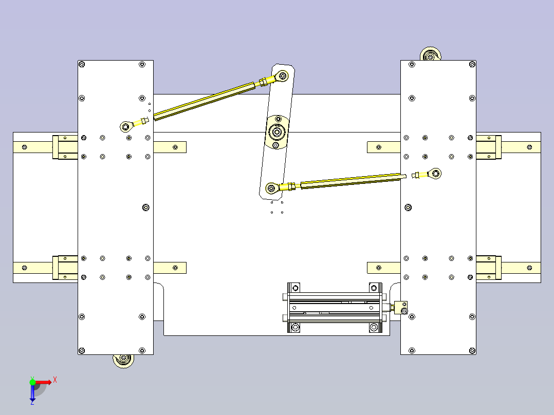 一款托盘定心机构3D图纸俯视图