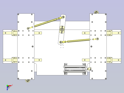 一款托盘定心机构3D图纸俯视缩略图