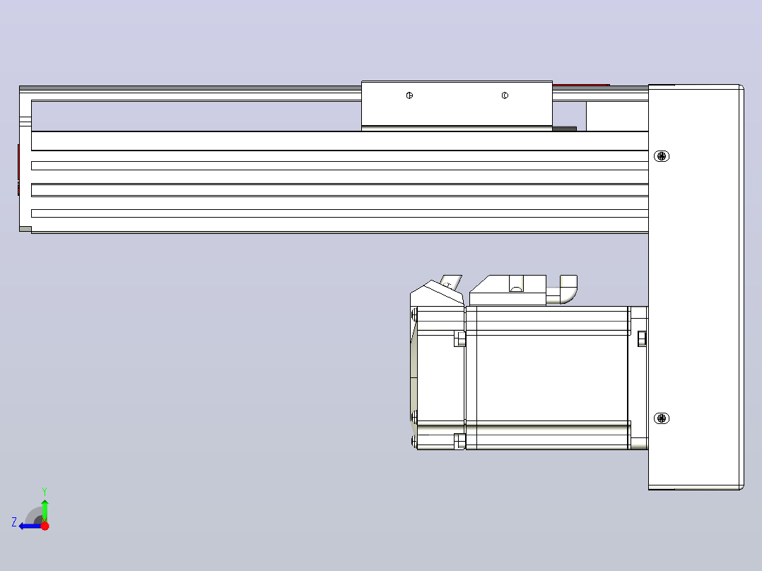 日规模组半封闭丝杆TPA-HNR-85D-1610C-L100-MP-Y-P20-N3右视图