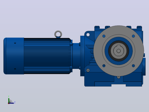 SAF67法兰空心轴安装斜齿-蜗轮蜗杆减速机SAF67-YV0.25-6P-170.4-M1-0°-A左视缩略图