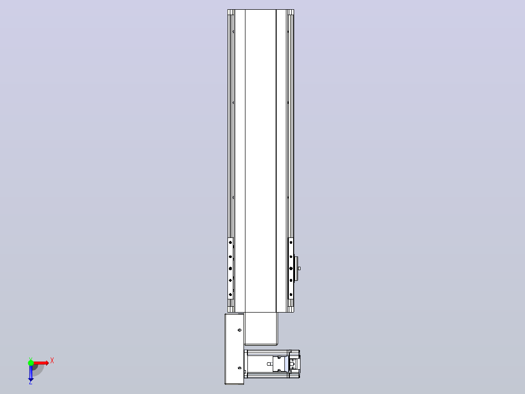 皮带直线轴半封闭可选导轨TPA-HNB-140D-120-L400-ML-Y-P40-N3俯视图