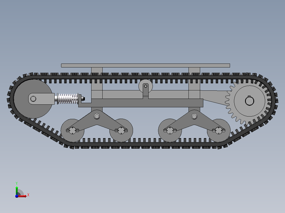 装煤机行走部分结构设计 sw+CAD+说明书前视图