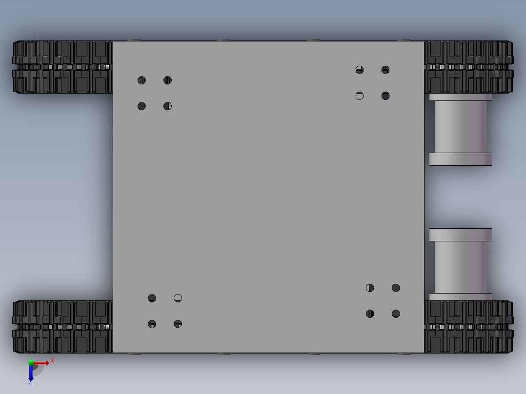 装煤机行走部分结构设计 sw+CAD+说明书俯视图