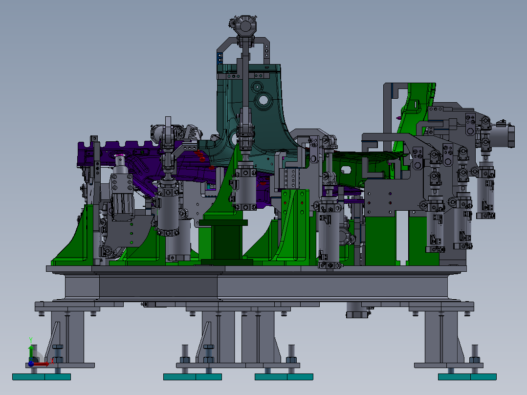 侧板焊接定位夹具前视图