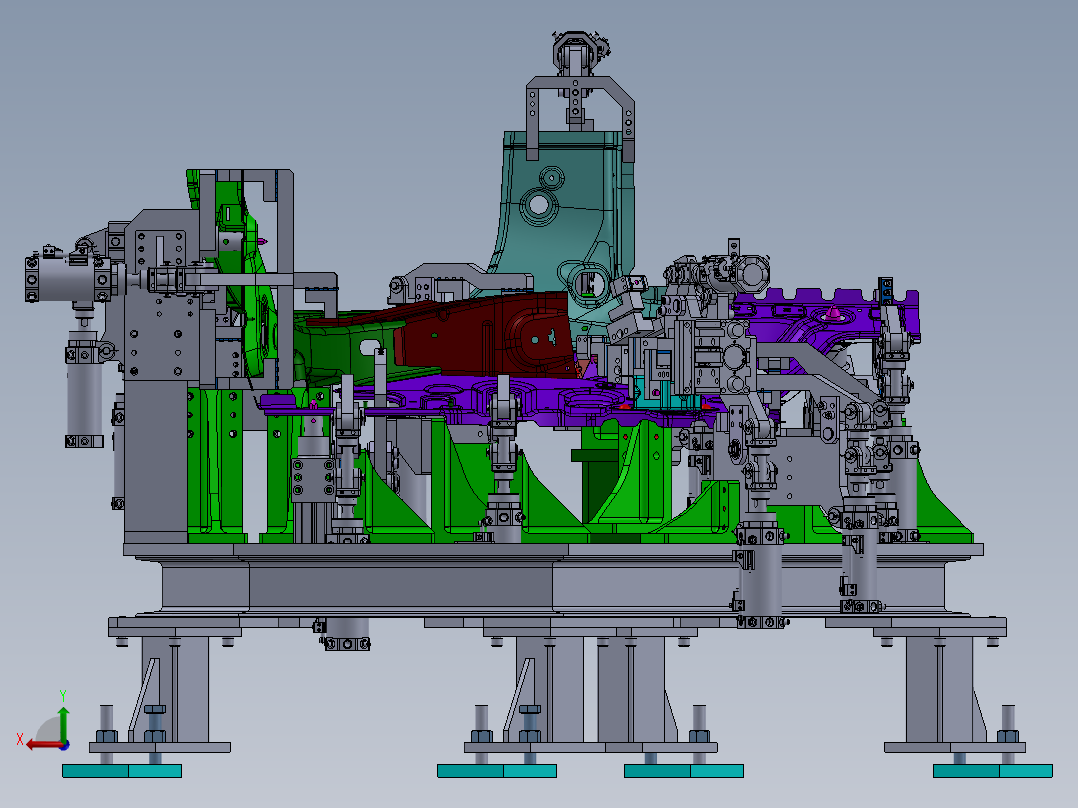 侧板焊接定位夹具后视图