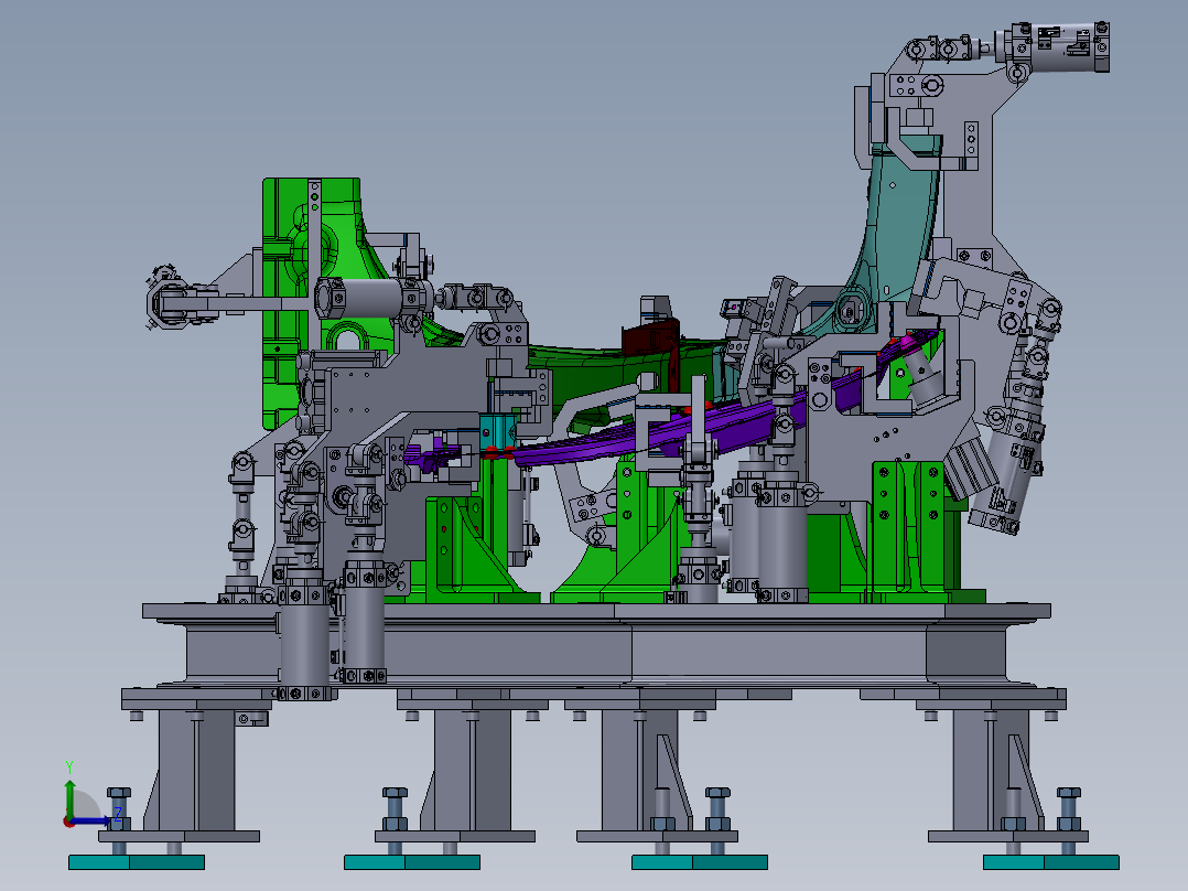 侧板焊接定位夹具左视图