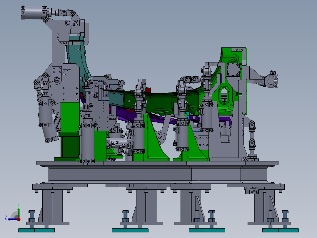 侧板焊接定位夹具右视图
