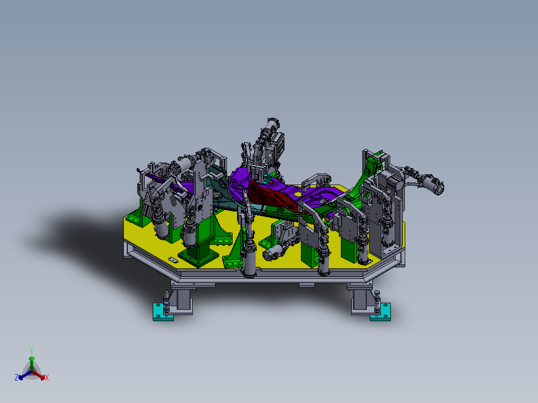 侧板焊接定位夹具正等轴测图