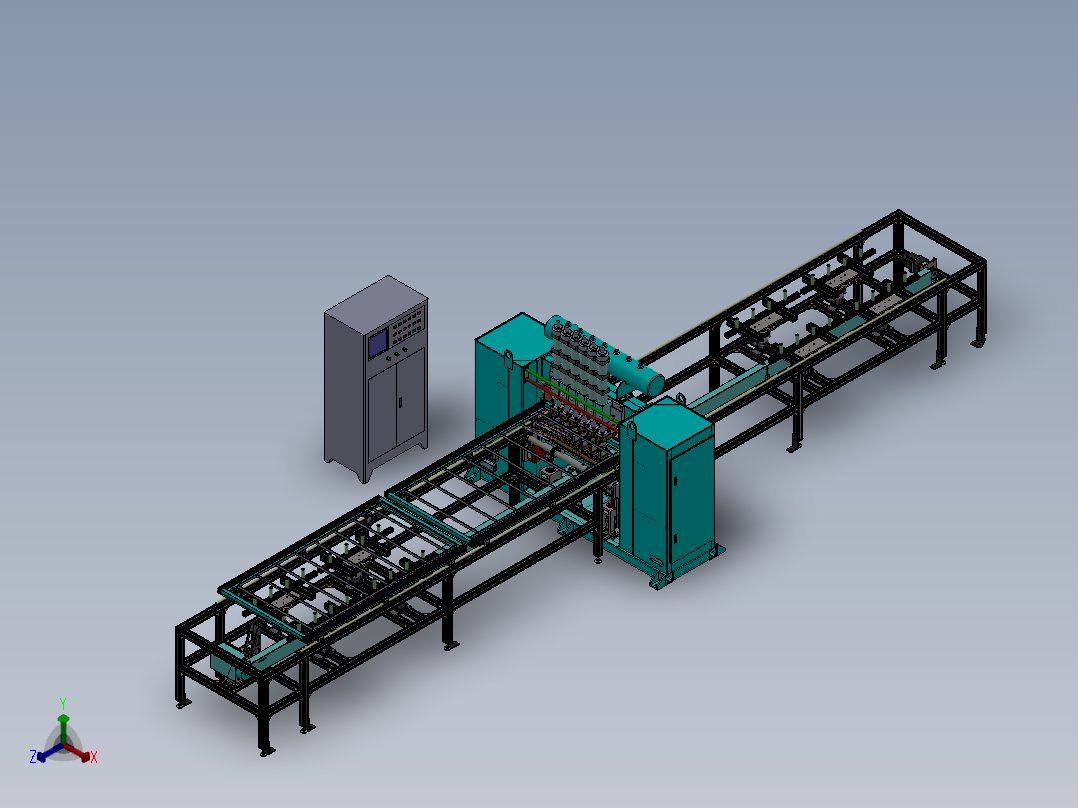 多点龙门排焊机sw16可编辑正等轴测图