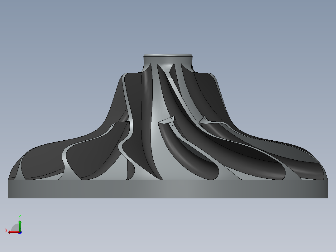 solidworks 涡轮结构设计后视图