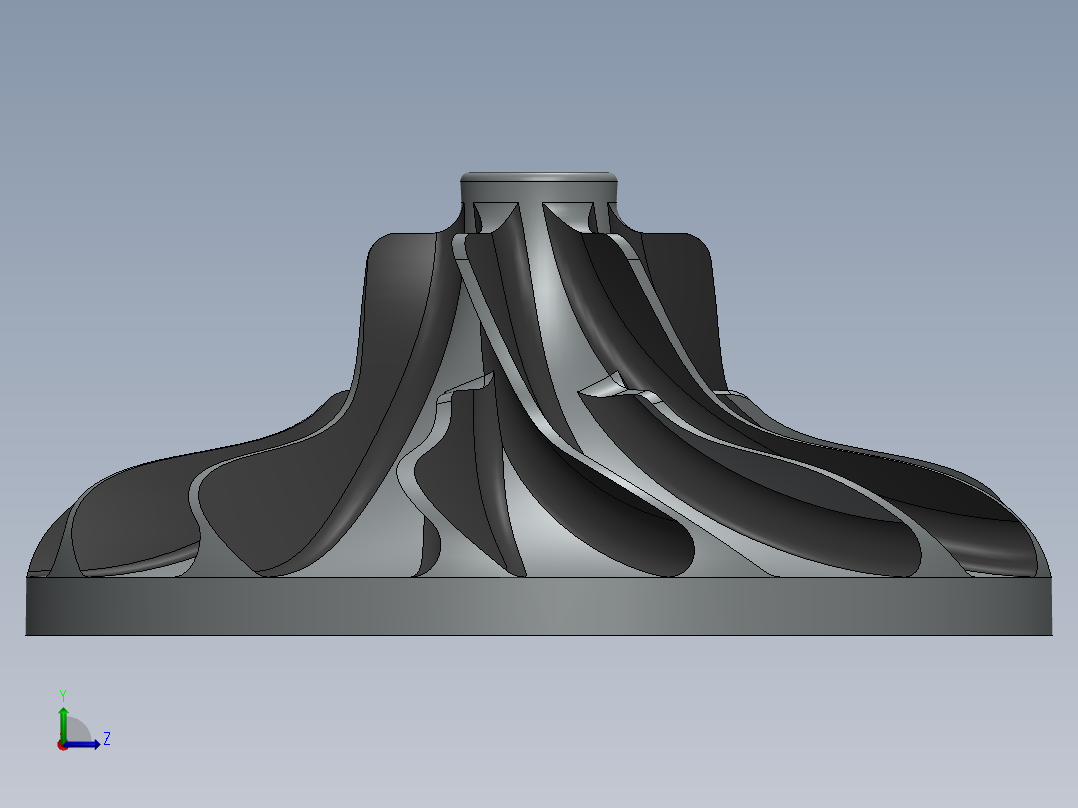 solidworks 涡轮结构设计左视图