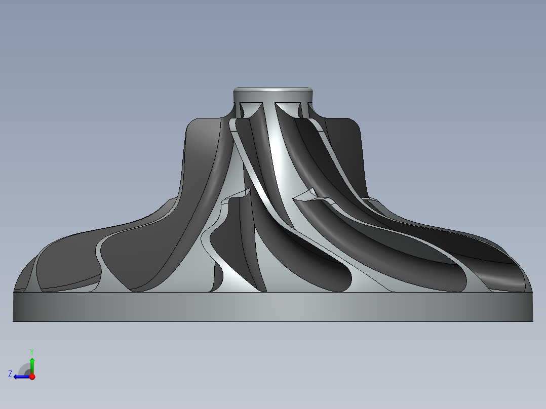 solidworks 涡轮结构设计右视图