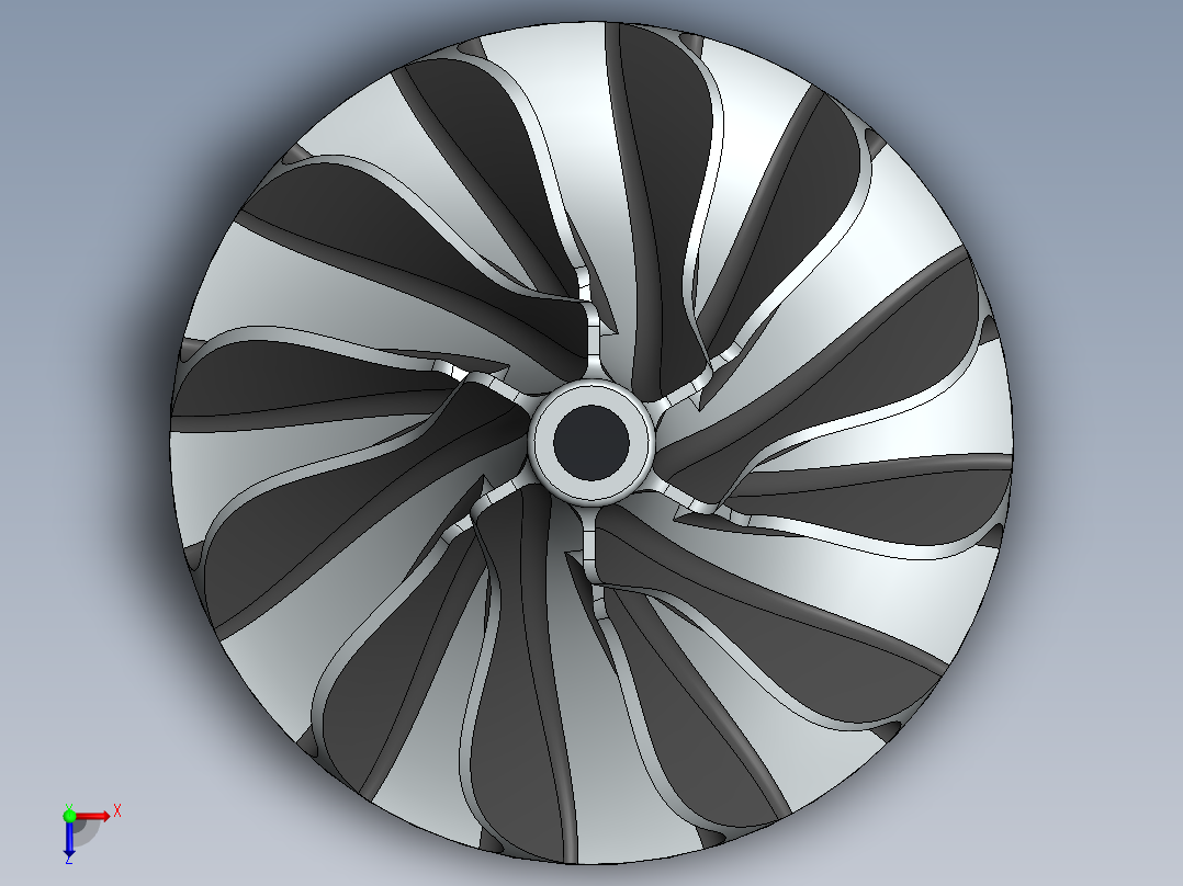 solidworks 涡轮结构设计俯视图