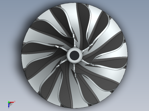 solidworks 涡轮结构设计俯视缩略图