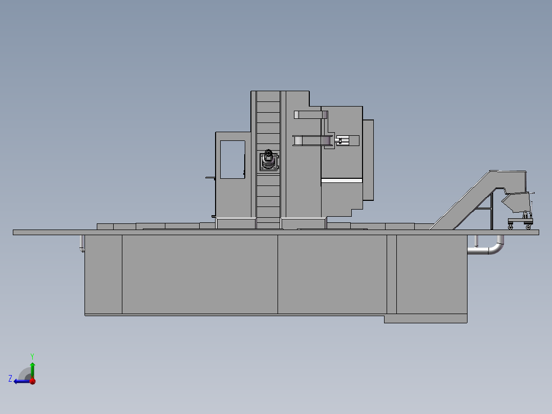 加工中心数控机床设备右视图