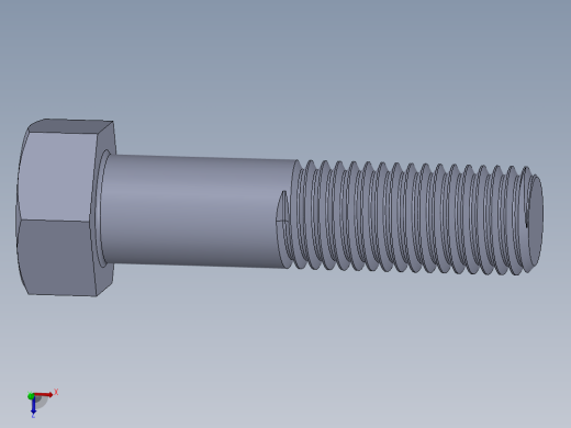 UNC 六角螺栓-Hex Bolt 0.750-10 x 3.SLDPRT