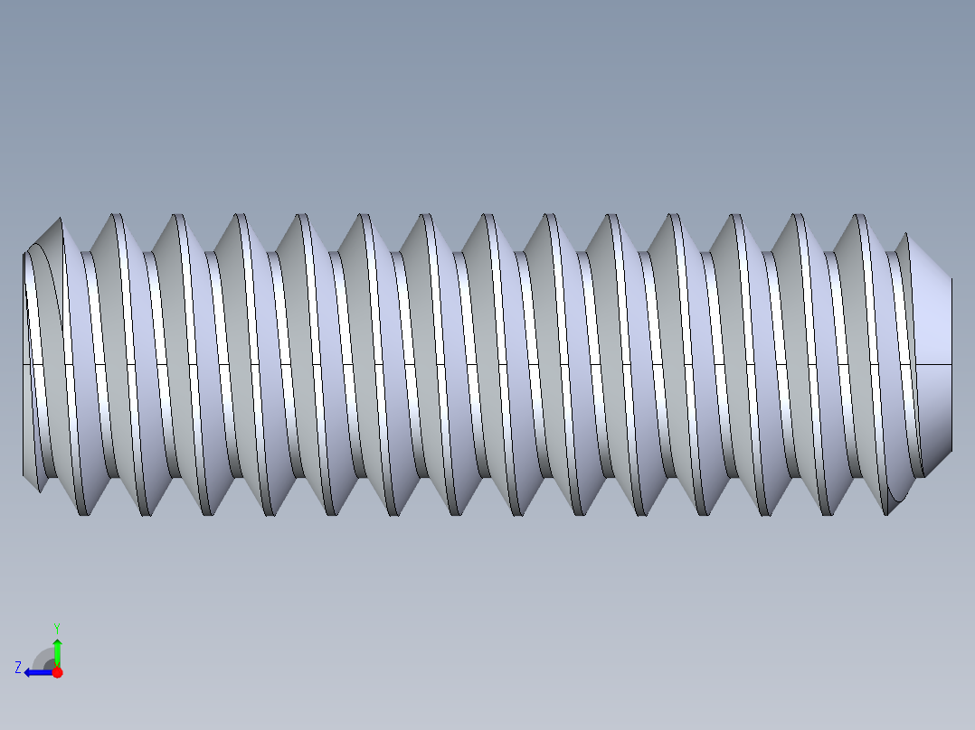 UNC 平头紧定螺钉-UNC SET SCREW 5-40 x0.375.STEP右视图