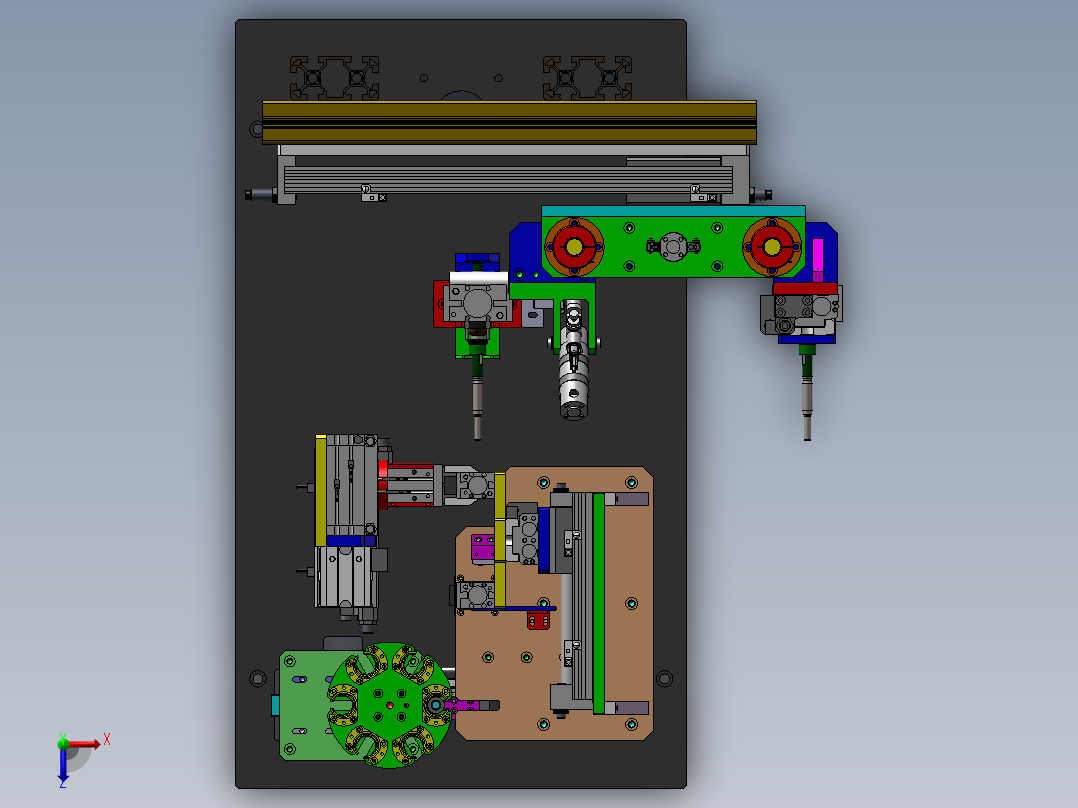 电机转子装配检测移栽设备俯视图