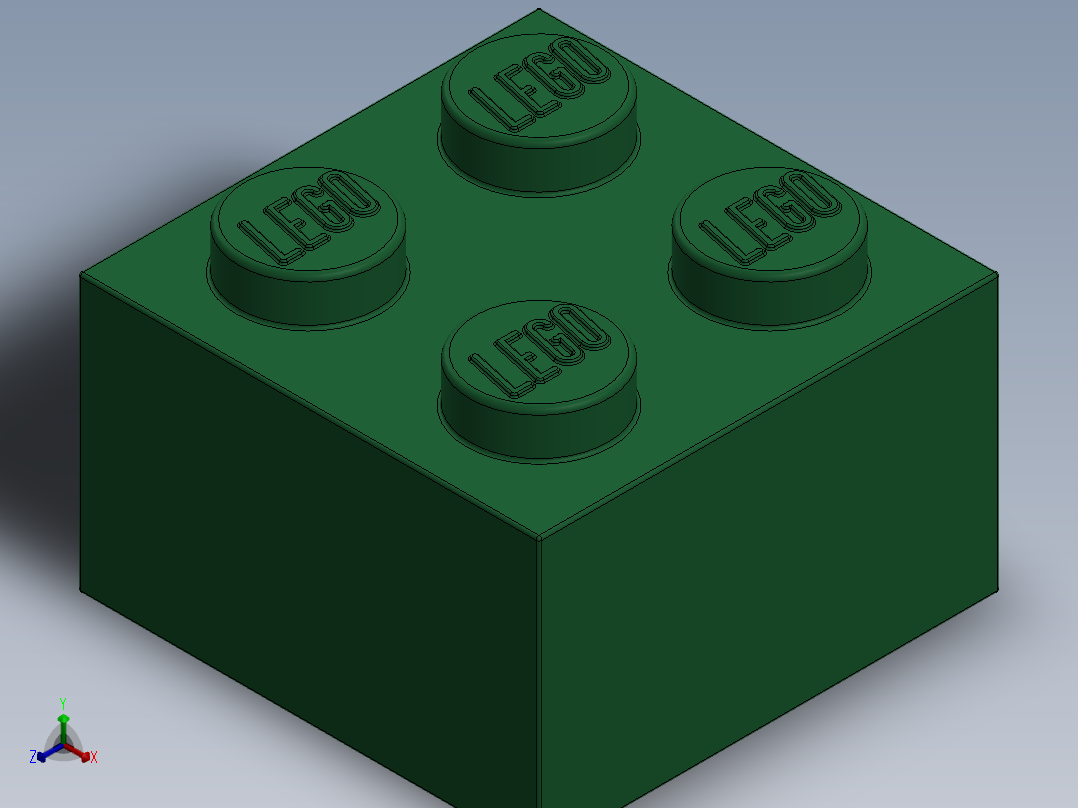 乐高套装 4421基本积木-300328 Dark Green Brick 2 x 2.SLDPRT