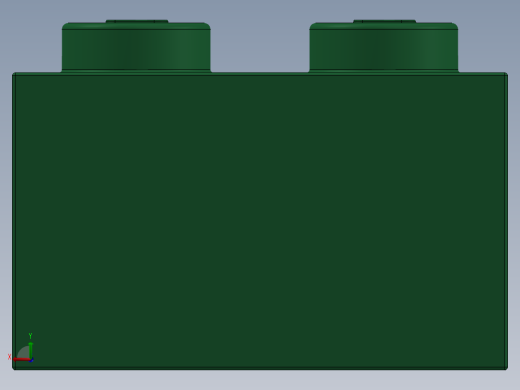 乐高套装 4421基本积木-300328 Dark Green Brick 2 x 2.SLDPRT后视缩略图