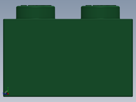 乐高套装 4421基本积木-300328 Dark Green Brick 2 x 2.SLDPRT右视缩略图