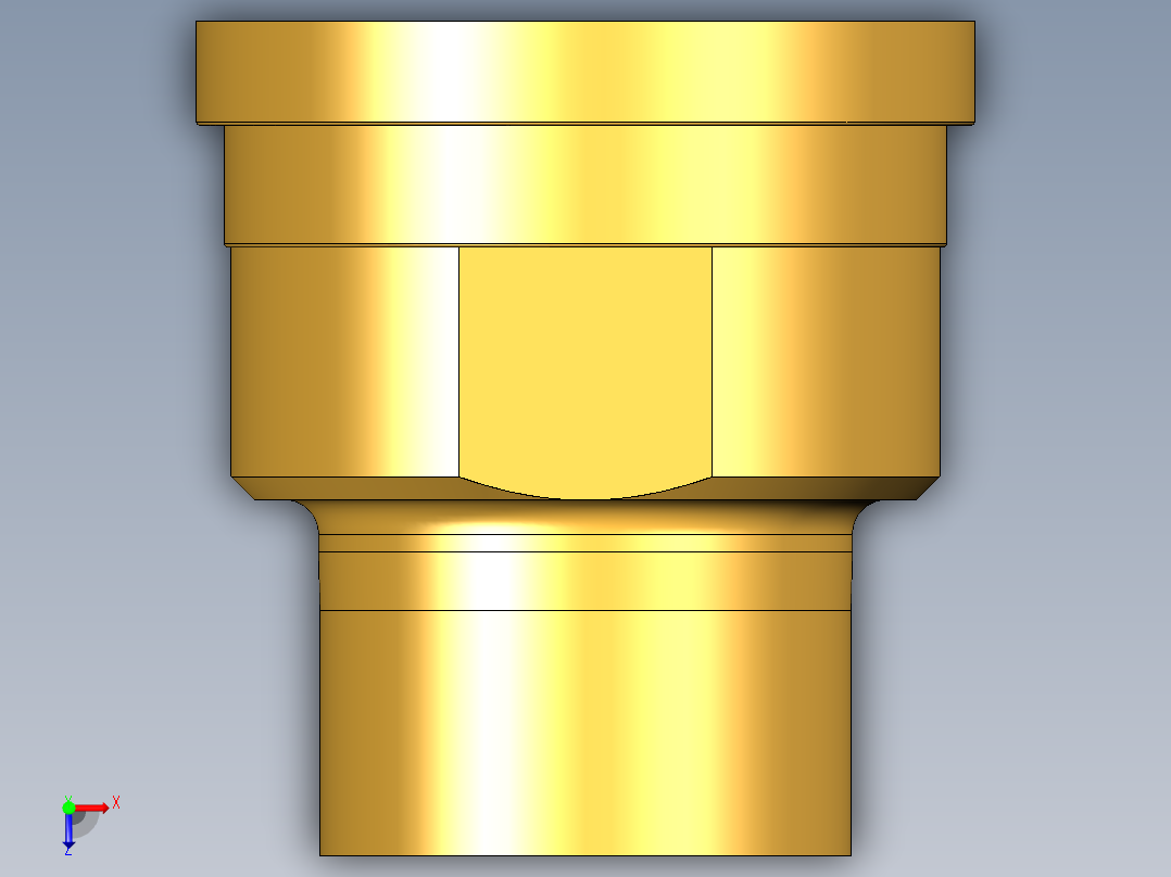 27QBRO 与男性螺纹黄铜联盟结束俯视图