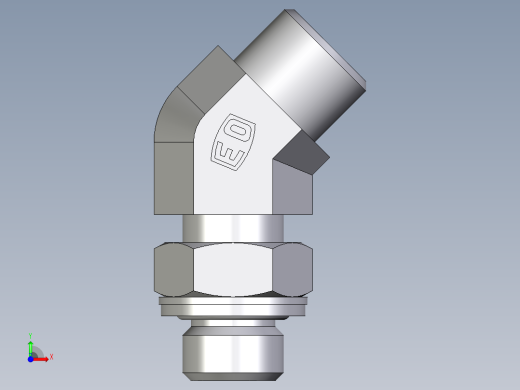卡套式工业通用硬管接头EO_Adjustable_locknut_45_deg_elbow_VEE10LMOMDCF前视缩略图