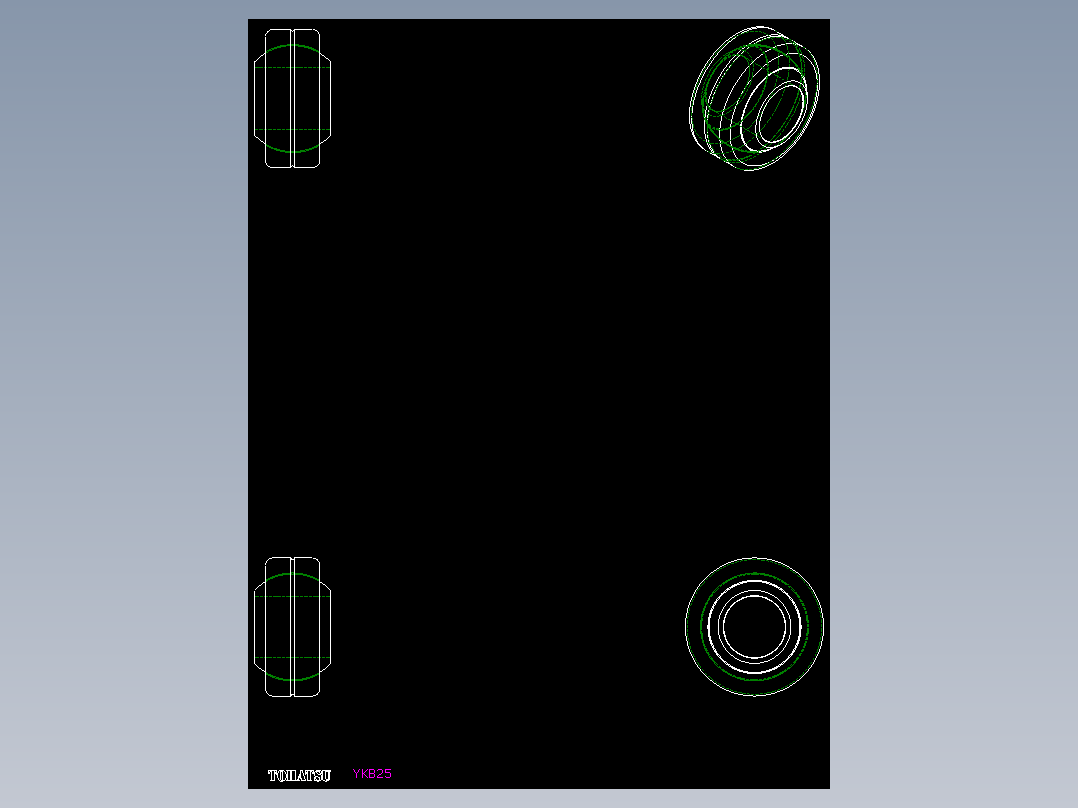 軸承座(給油型,自潤型)YKB,YKC-2D多系列多零件图纸模型