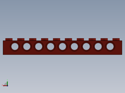 乐高机械组积木（横梁）-273021 Bright Red Technic Brick 1 x 10 with Holes后视缩略图