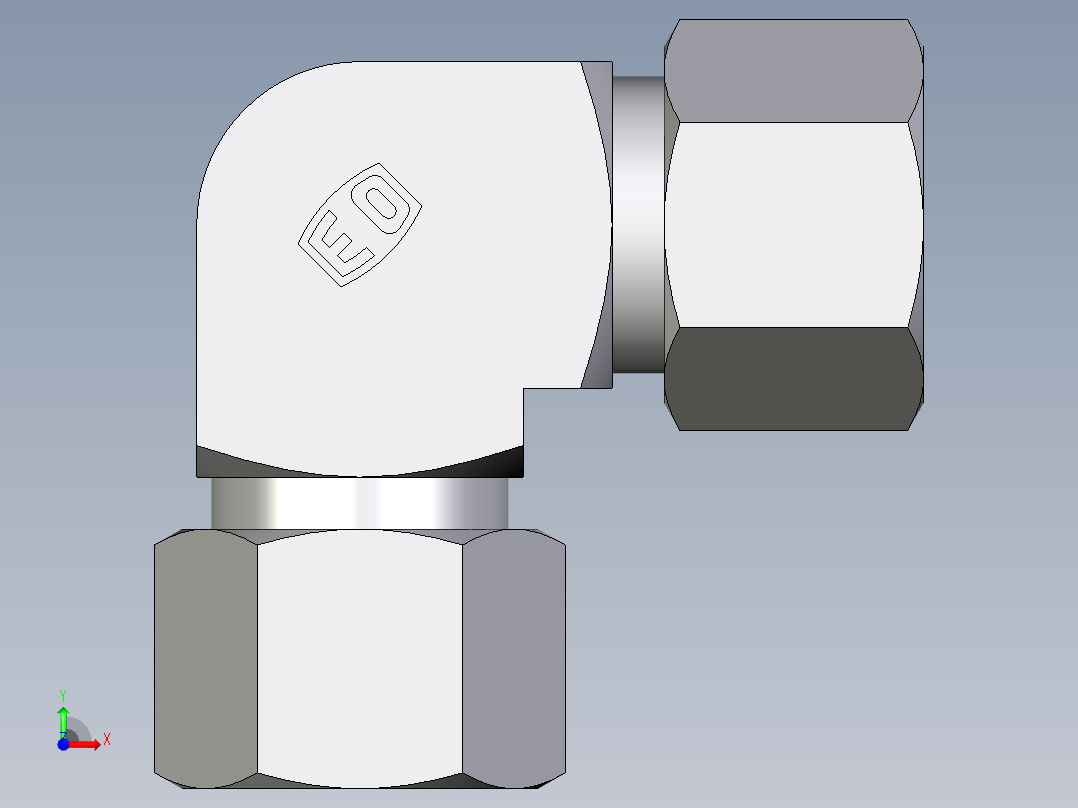卡套式工业通用硬管接头EO_Union_elbow_W12SCF前视图