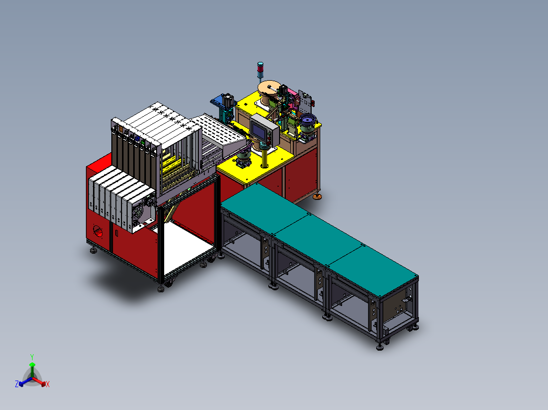插件自动化组装生产线sw17可编辑正等轴测图