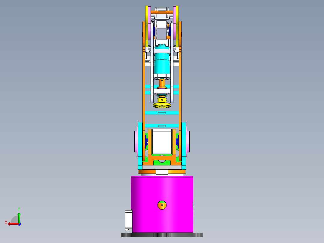 4轴视教机械手sw18可编辑右视图