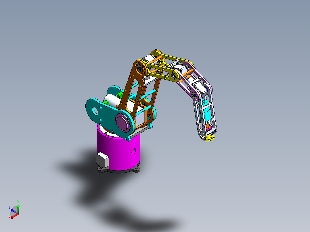4轴视教机械手sw18可编辑正等轴测图