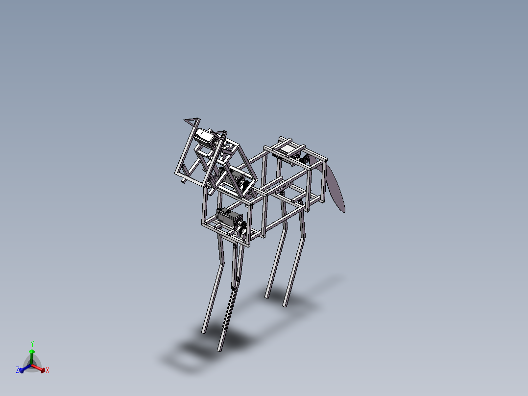 奔马彩灯主视图