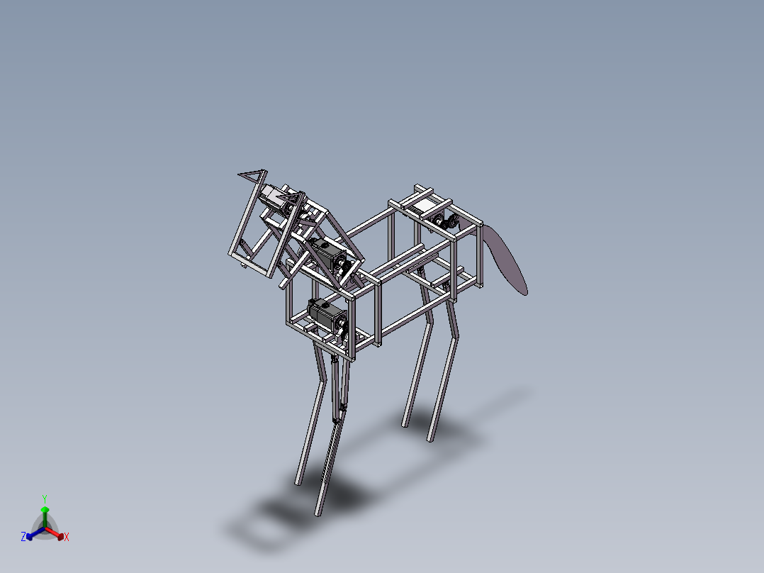 奔马彩灯正等轴测图