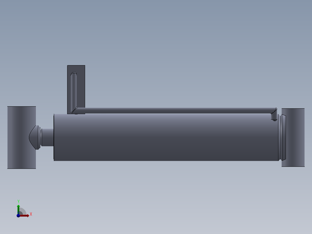 焊接式液压缸（带前杆端安装孔眼）88.9x38.1x395毫米前视图