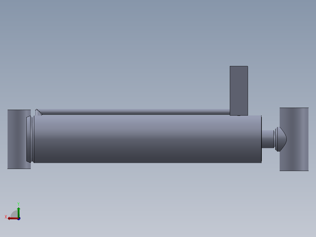 焊接式液压缸（带前杆端安装孔眼）88.9x38.1x395毫米后视图