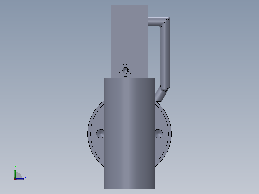 焊接式液压缸（带前杆端安装孔眼）88.9x38.1x395毫米左视图