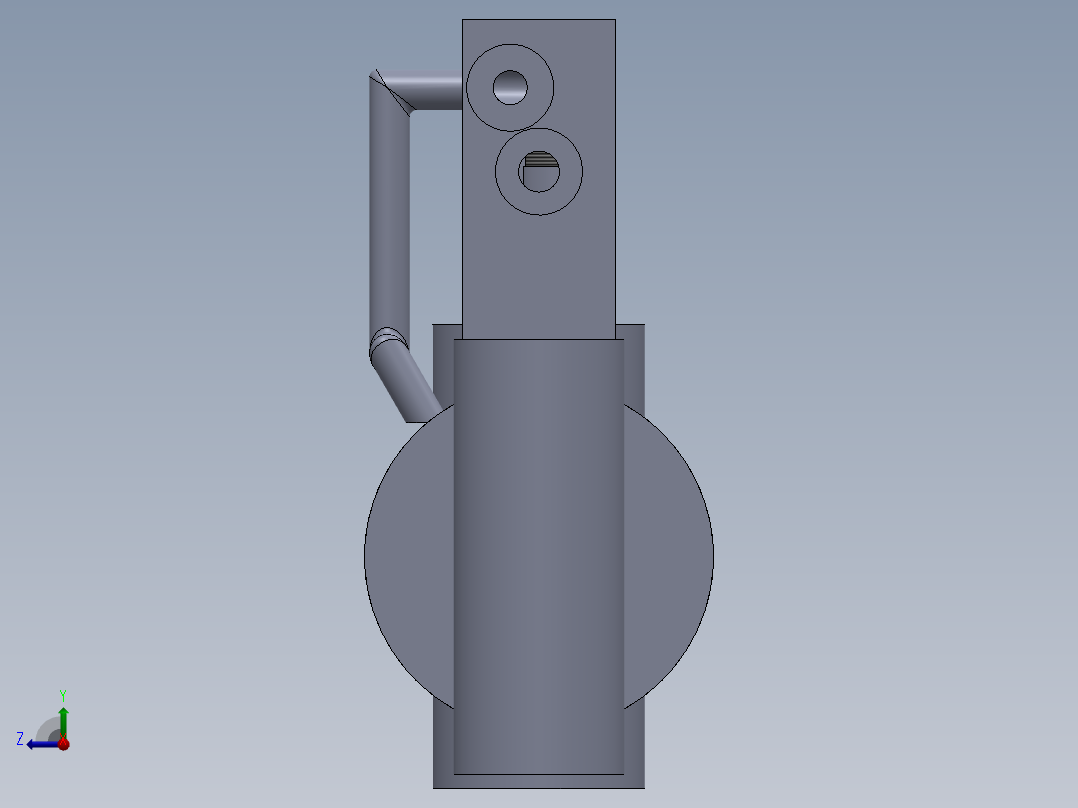 焊接式液压缸（带前杆端安装孔眼）88.9x38.1x395毫米右视图