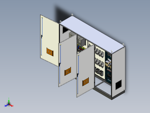 三柜组装双电源刀开关120A交流接触器控制柜