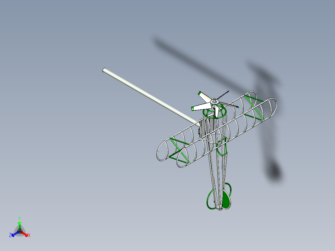 B2004353-双翼风向标正等轴测图
