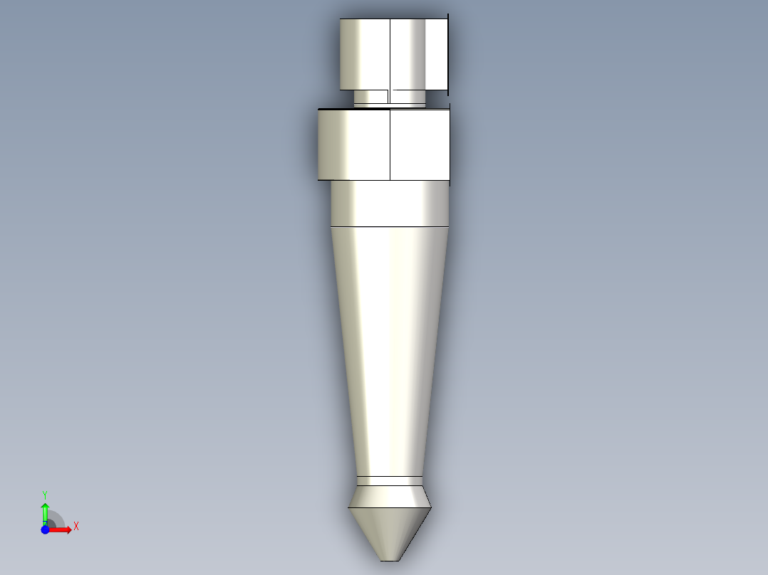 旋风分离器装置cyclone-unit-2831-模型格式为 stp前视图