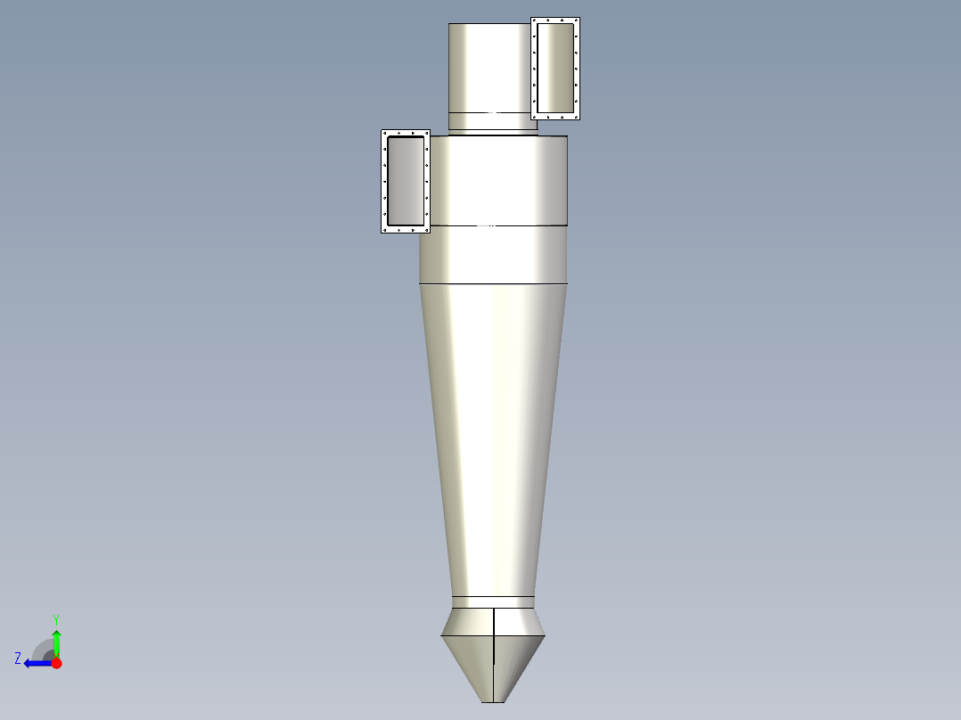 旋风分离器装置cyclone-unit-2831-模型格式为 stp右视图