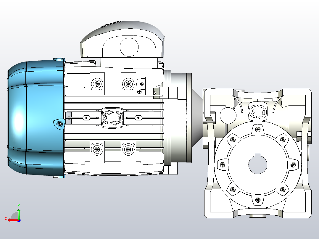 63体B14FLANS减速器后视图