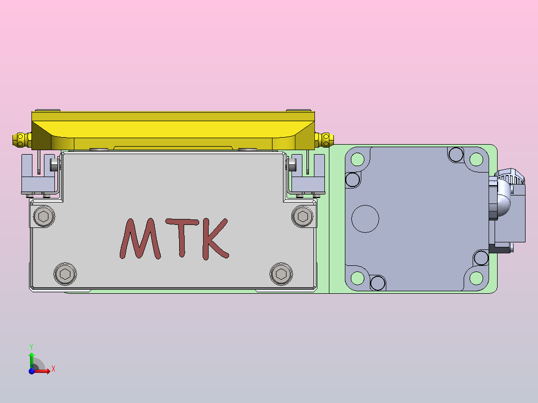 内嵌式螺杆 GTH12-400W伺服[GTH12-L20-350-BR-Y400W-C2-N]丝杆滑台模组安川马达前视图